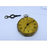 Late Victorian 18ct yellow gold open-faced pocket watch, gross weight 53g,