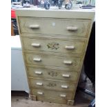 Pine painted tallboy chest