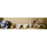 Oriental tea bowls, miniature Satsuma pieces,