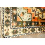 Wool pile Persian design rug approx 107x71cm