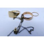 Two 9ct gold rings a small amount of scrap gold,