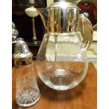 Large modern lemonade jug with ice container integral,