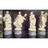 Set of four Wedgwood Jasperware figurines, Polymnia, Erato,