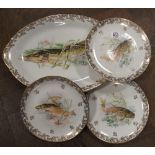 12 piece Limoges fish decorated service