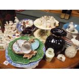 Assorted crested china, plates, cake stand,