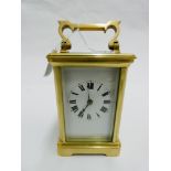 French brass carriage clock with key