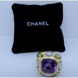 A gem-set "Coco" ring by Chanel of bombé design,