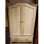 A new top quality washed oak 2 door wardrobe with drawer under about 42" wide in the French style