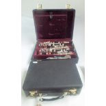 A pair Buffet Crampon & Co Paris Clarinets in fitted case with another single Crampon case