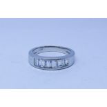 18ct white gold baguette cut diamond eternity ring size N