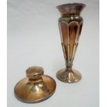 Hallmarked silver bud vase with weighted base,