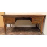 French fruitwood sliding top knee hole desk/storage table,
