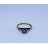 18ct gold and platinum mounted single stone diamond engagement ring,