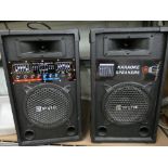 Two Skytec karaoke speakers