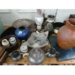 Quantity of glass, china, pewter,