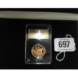 Gold Piedfort commemorative gold 1lb coin, Douglas Bader, limited edition No 7 of 242, weight 19.