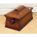 Victorian rosewood sarcophagus shaped tea caddy