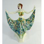 Goldscheider Austrian figurine of an Art Deco dancer, signed 'Rose' on reverse,