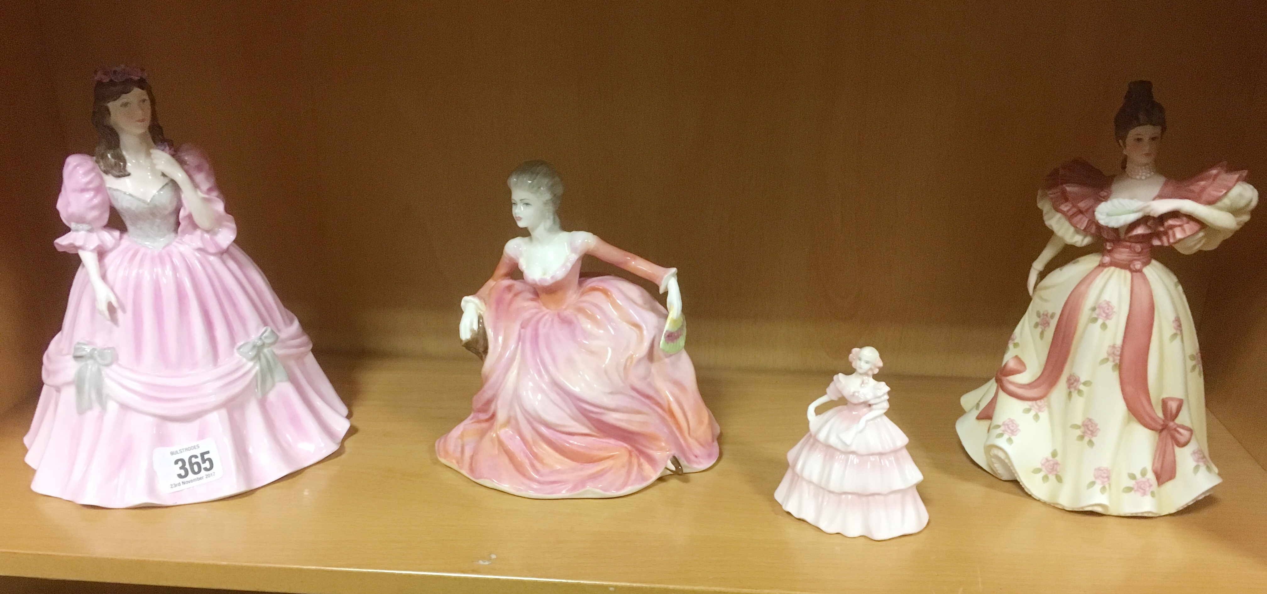 Three Coalport ladies and one 'First Waltz' Lenox Collection