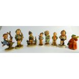 Group of eight Hummel figurines of children