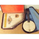 Eight string banjo mandolin with case