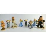 Collection of eight Hummel figurines to include 1979 Christmas angels