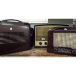 Four old radios including Valve and Bakelite etc