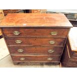Georgian mahogany chest of four drawers with brass handles,