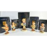 Five Hummel Club limited edition figurines with boxes