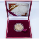 2015 quarter Kruggerand 22 ct gold with certificate and fitted case