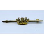 9ct Naval sweetheart bar brooch,