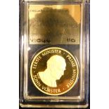 South African 22ct fine gold 1oz gold coin, John Vorster 30 year anniversary of the National Party,