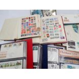 Large collection of English and foreign stamps contained within approx six albums and a box of