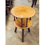 Two tier circular Windsor style occasional table on turned legs,