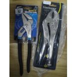 A new 10" water pump pliers and a new 10" locking pliers