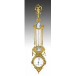 Prunkvolles Wandbarometer, Frankreich 19. Jh. Henry Dasson (1825-1896). Vergoldete Bronzeund