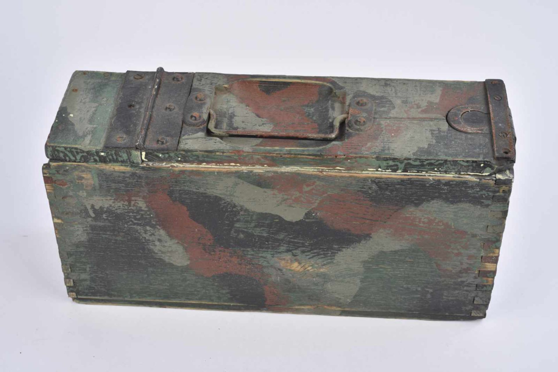 Caisse à munitions camouflée troistons en bois type première guerre mondiale. Peinture camouflée - Bild 4 aus 4