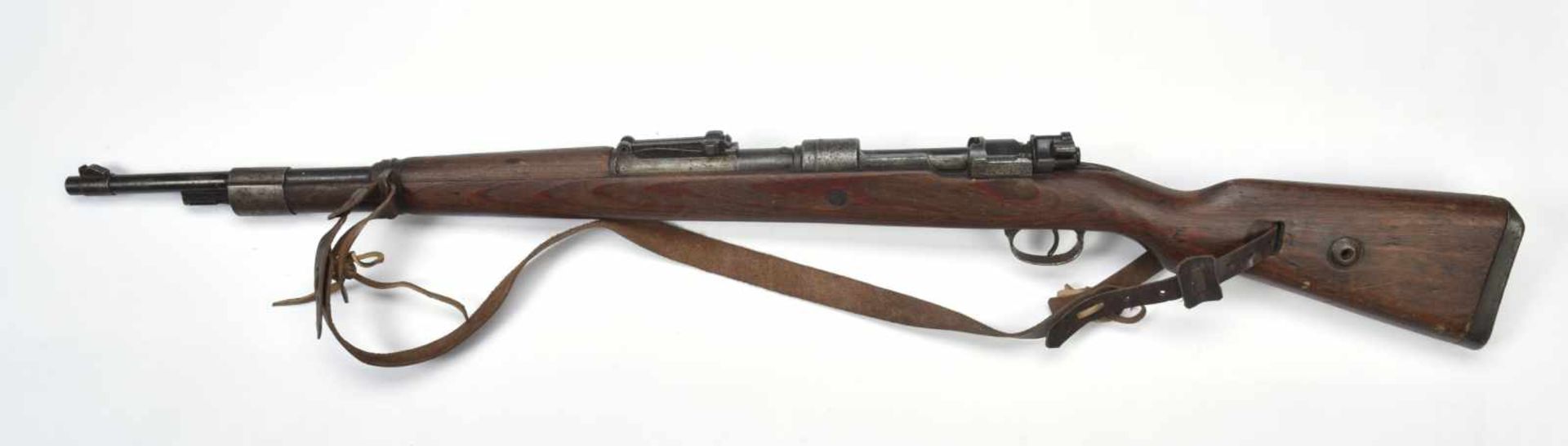 Fusil Mauser 98K. Crosse en bois, fabrication « Mod 98 SWP45 ». Numéro de larme « 65233 », arme non - Bild 4 aus 4