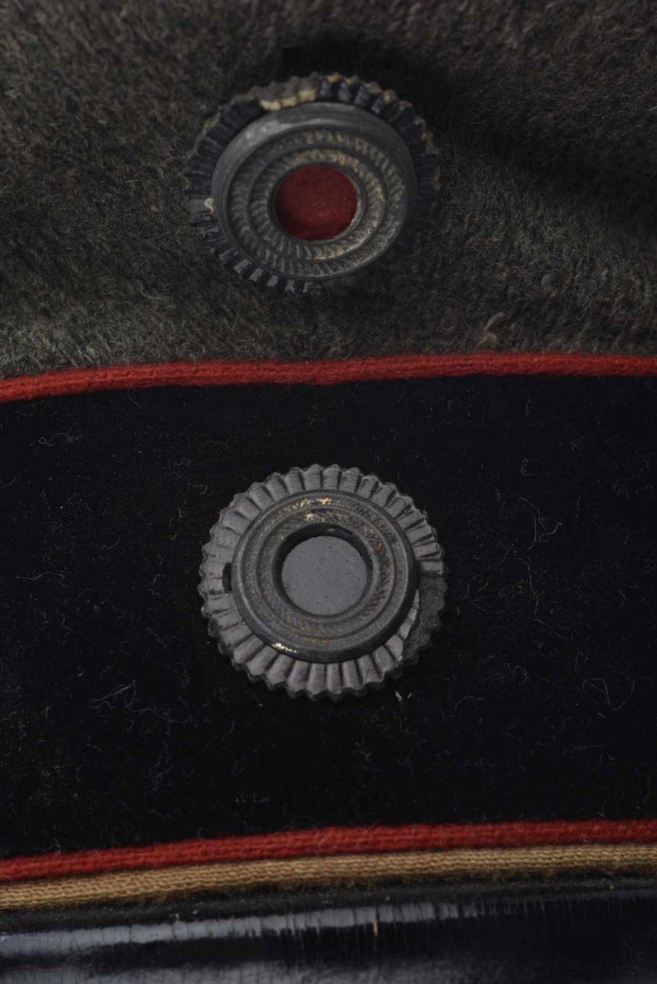 Casquette Schirmmütze wurtembergeoise de sous-officier Bandeau velours noir, liseré rouge. Etat II - Bild 2 aus 4