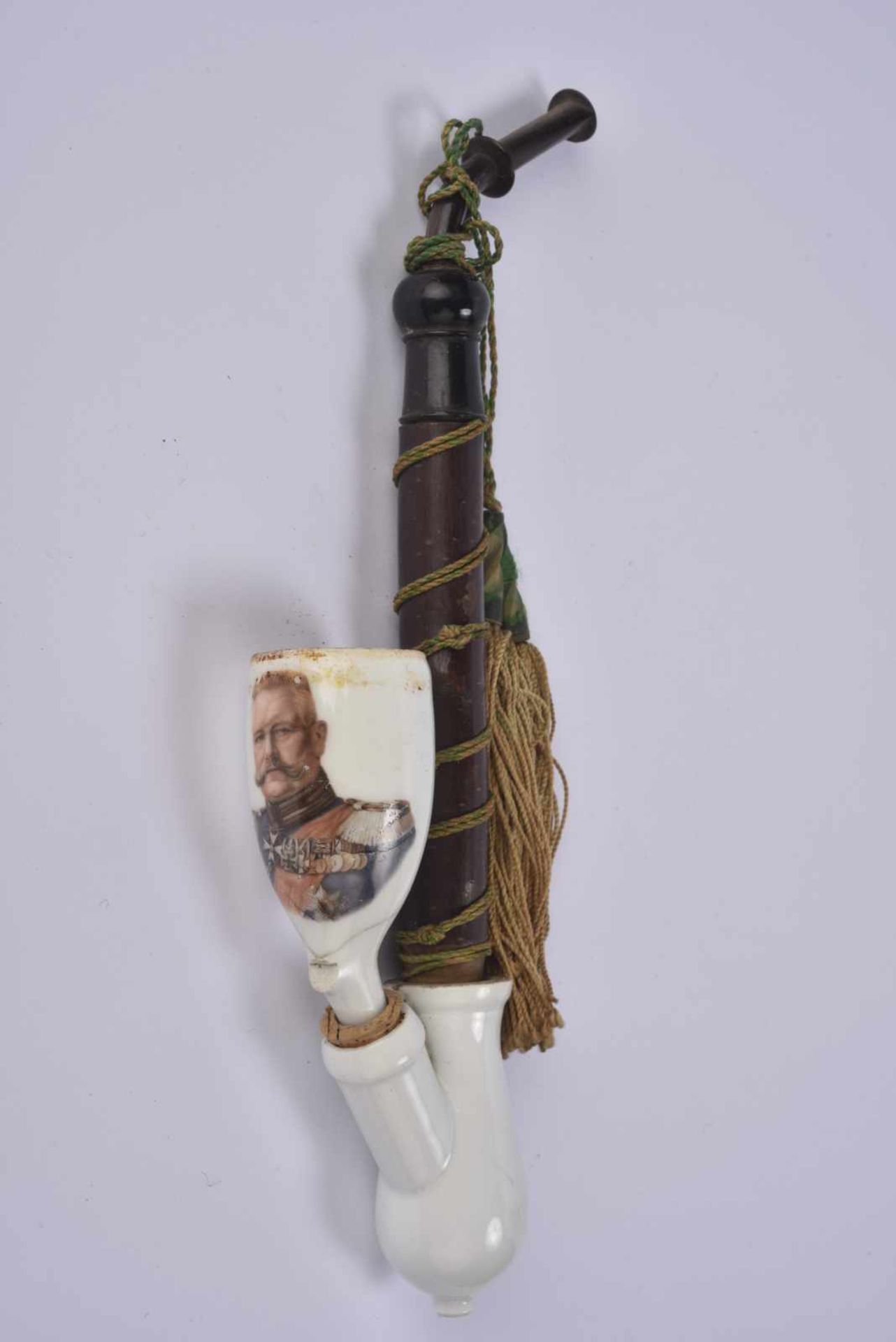 Pipes de réservistes 3 pipes en porcelaine  Une à l'effigie de Hindenburg, Louis II de Bavière et - Bild 4 aus 4