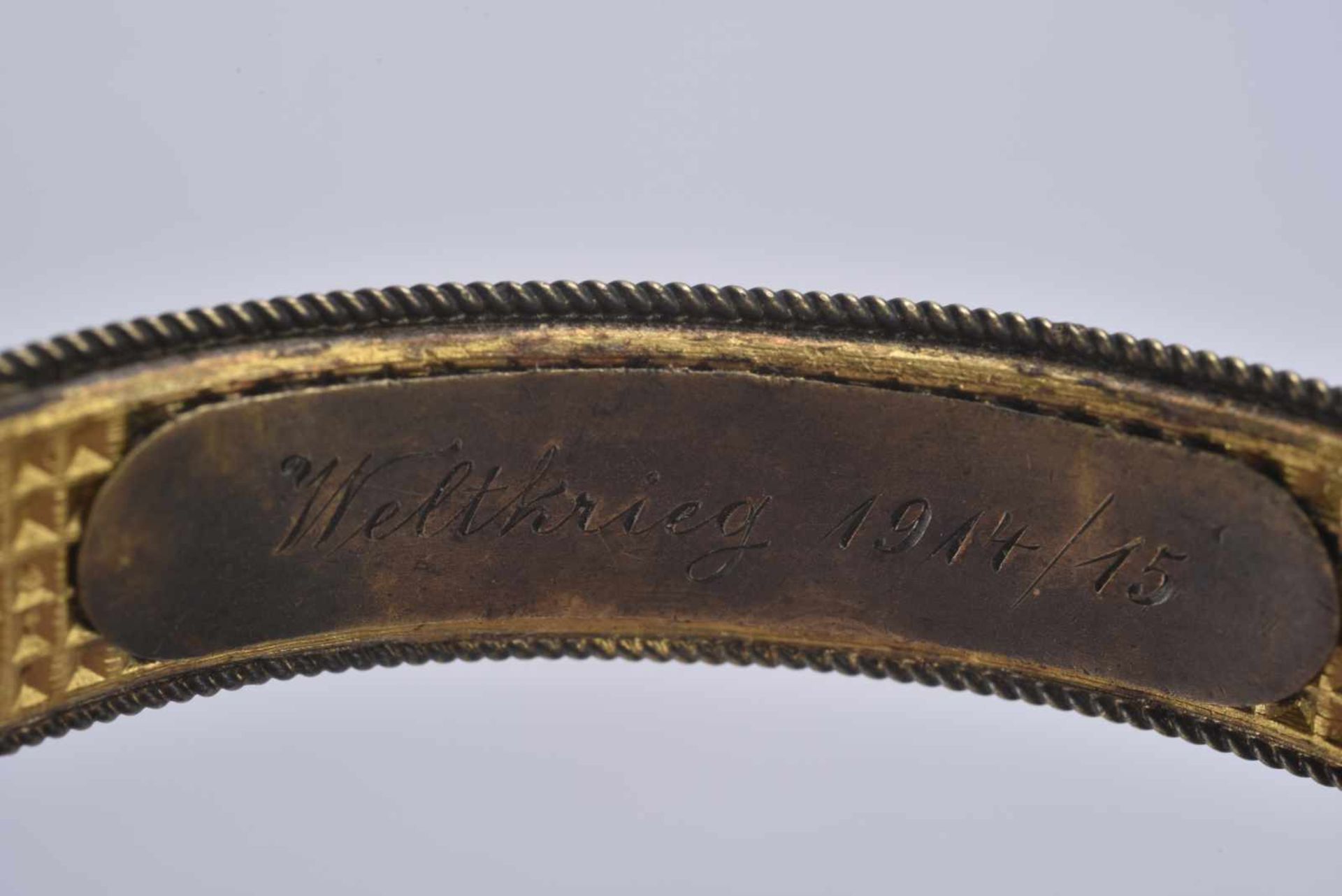 Bracelet pour femme d'ancien combattant allemand avec une croix de fer en émail à la devise "Gott - Bild 2 aus 3