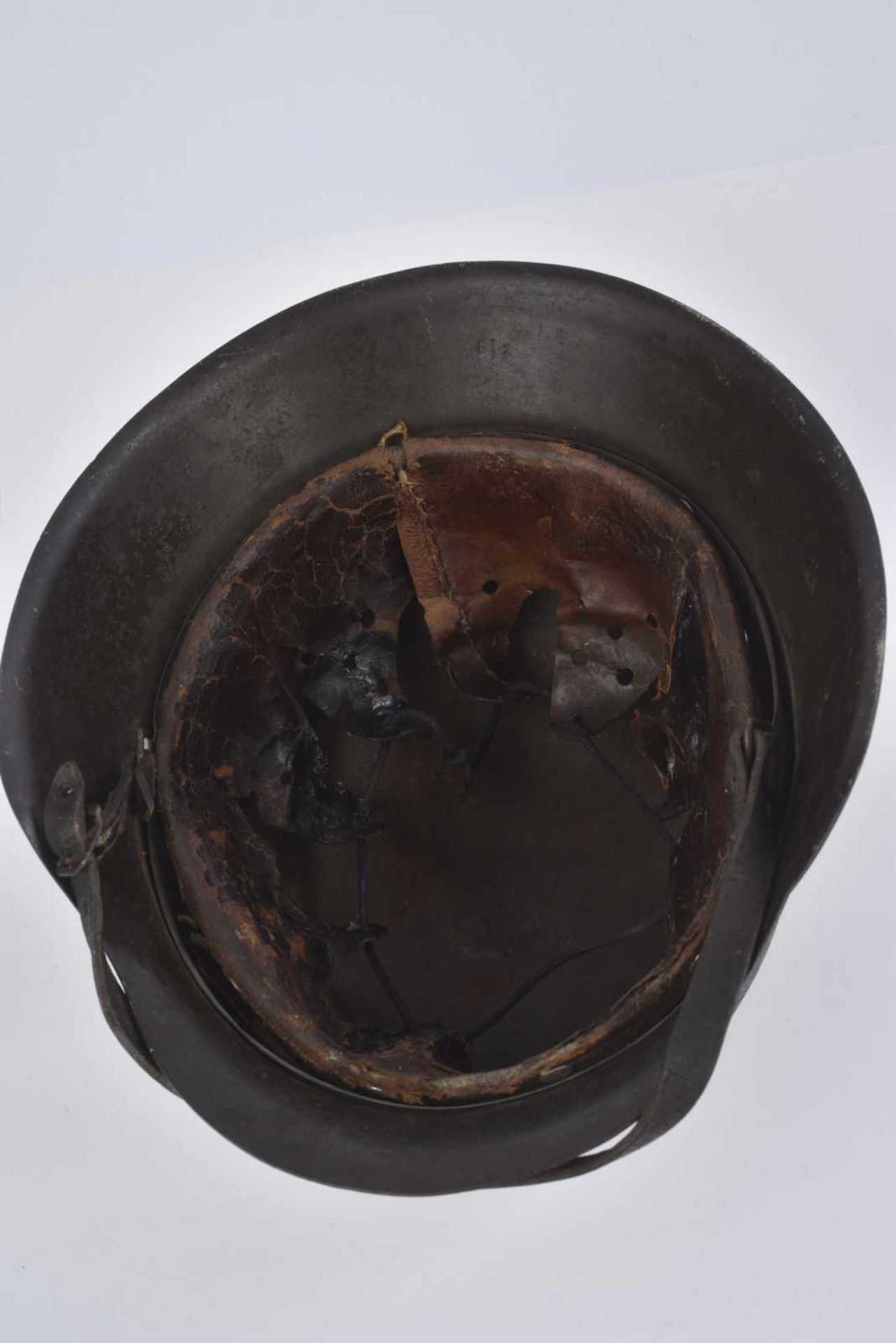 Casque de la Heer Coque de casque modèle 42, code fabricant illisible. Peinture granité à 60%, reste - Bild 3 aus 4