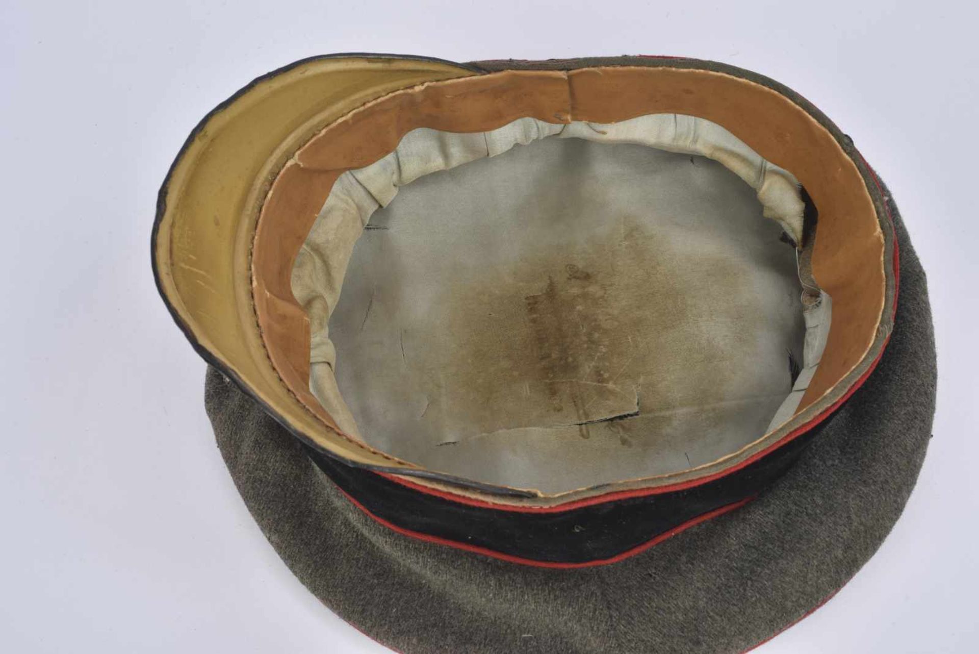 Casquette Schirmmütze wurtembergeoise de sous-officier Bandeau velours noir, liseré rouge. Etat II - Bild 4 aus 4