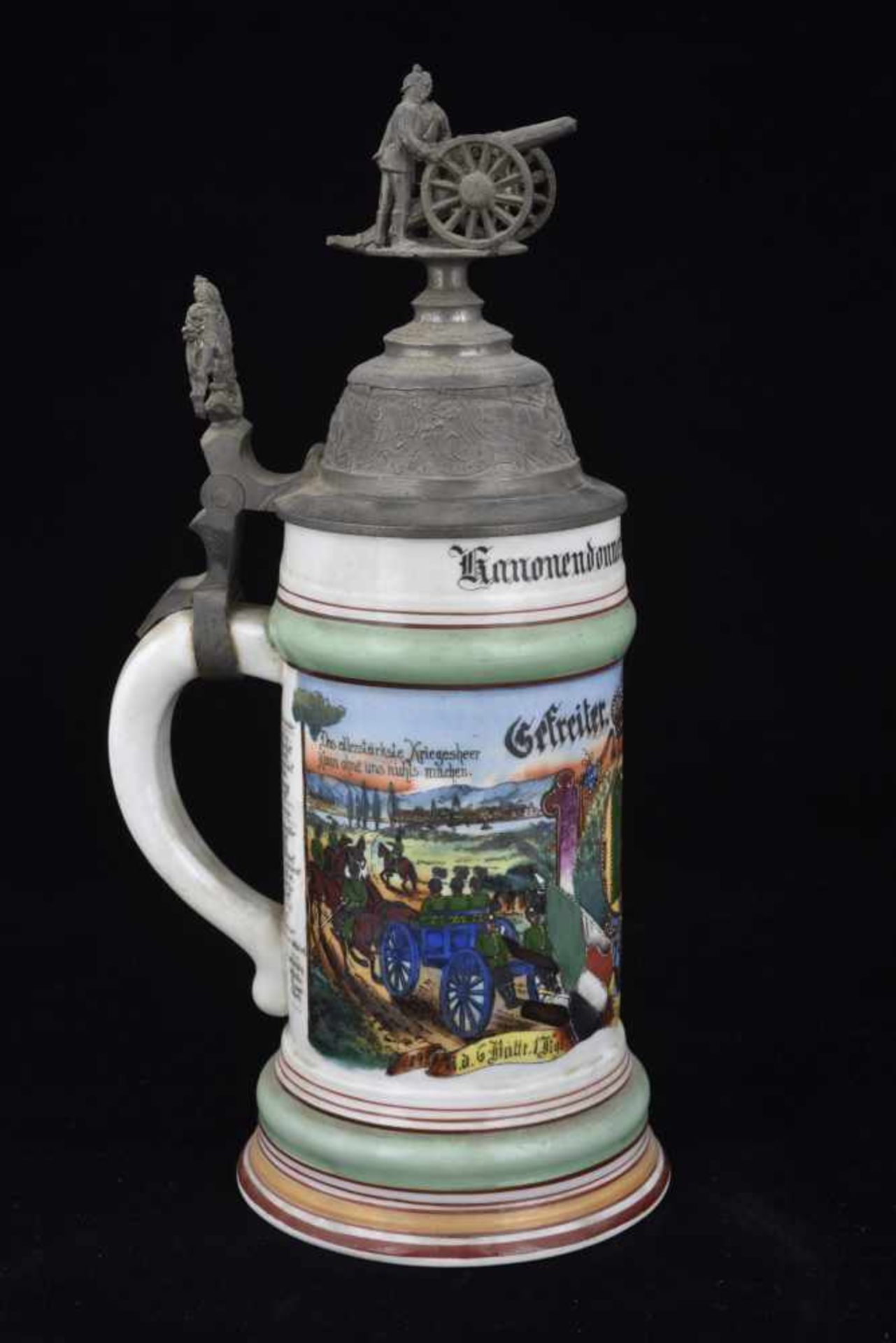 Chope de réserviste de l'Artillerie de Dresde Chope en porcelaine d'un demi-litre attribuée à : 6 - Bild 2 aus 4