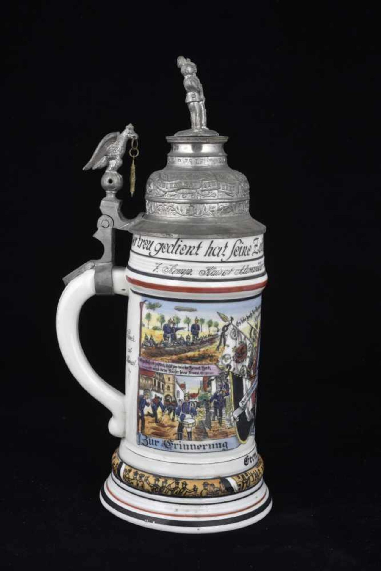 Chope de réserviste de Grenadier de la Garde de Berlin Chope en porcelaine d'un demi-litre attribuée - Bild 2 aus 4