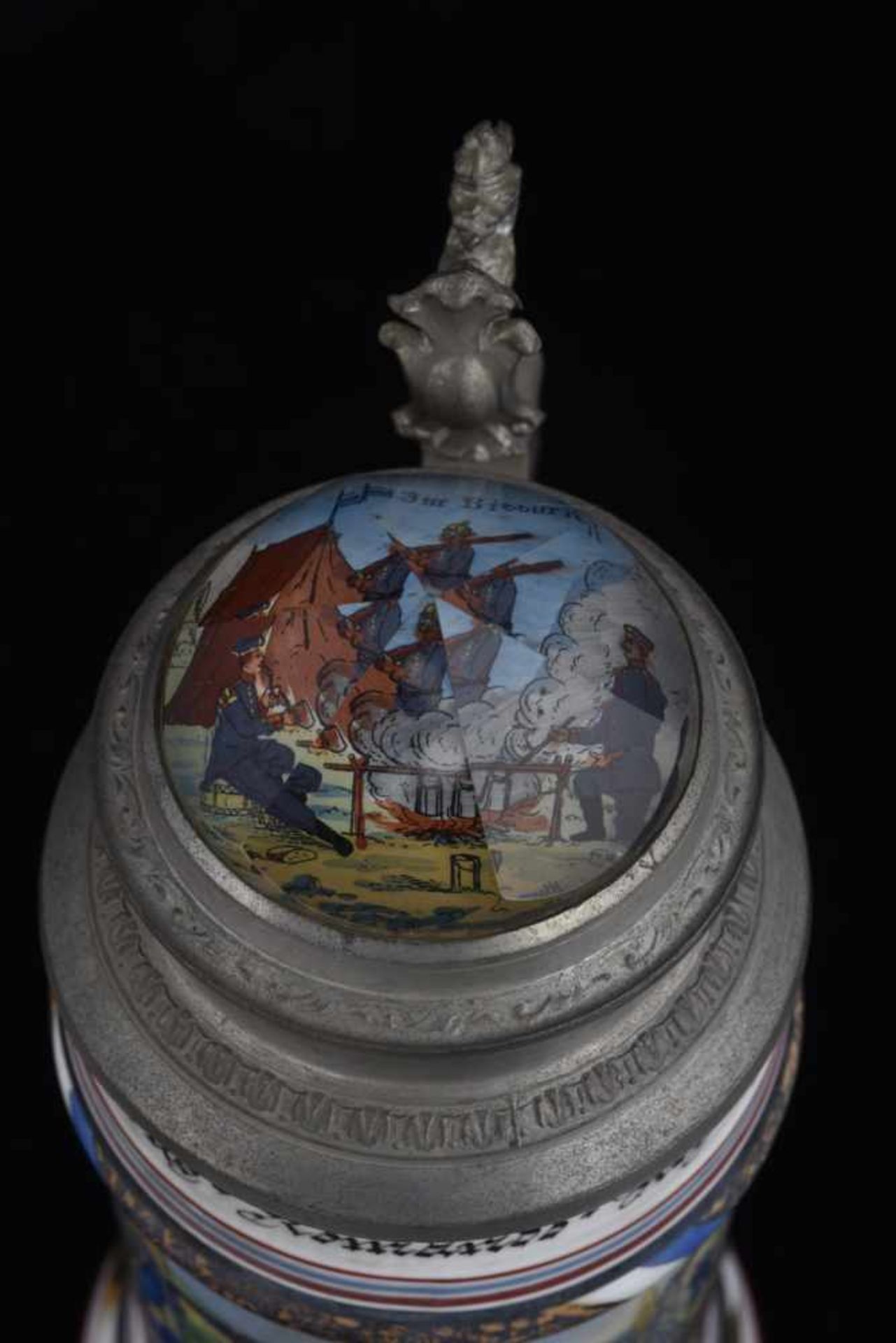Chope de réserviste de l'Infanterie de Rosenheim Chope en porcelaine d'un demi-litre attribuée à : - Bild 3 aus 4