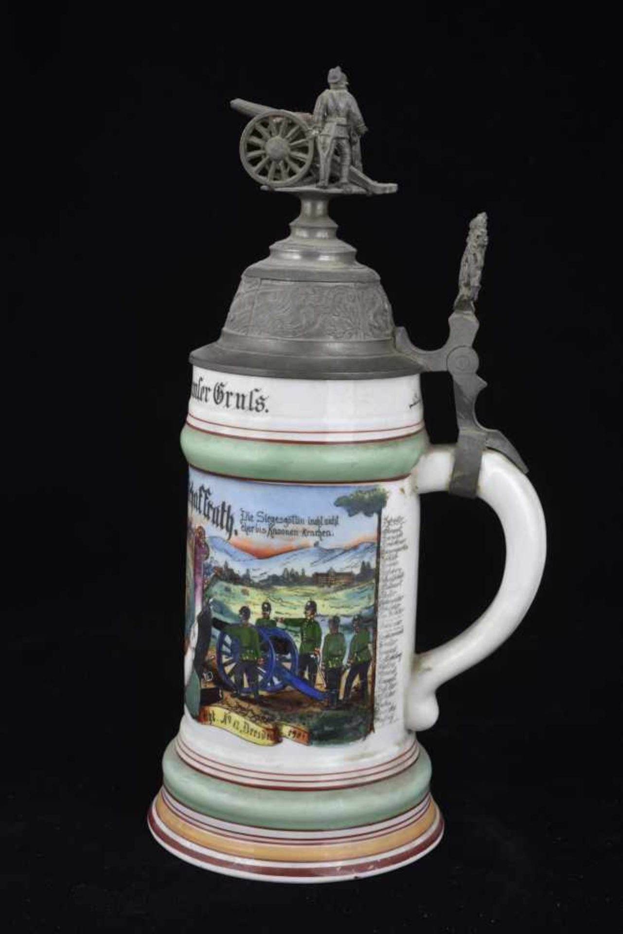 Chope de réserviste de l'Artillerie de Dresde Chope en porcelaine d'un demi-litre attribuée à : 6 - Bild 3 aus 4