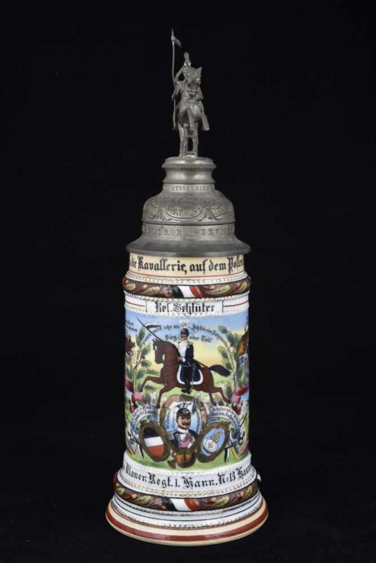 Chope de réserviste de la Cavalerie de Hanover Chope en porcelaine d'un demi-litre attribuée à : 4