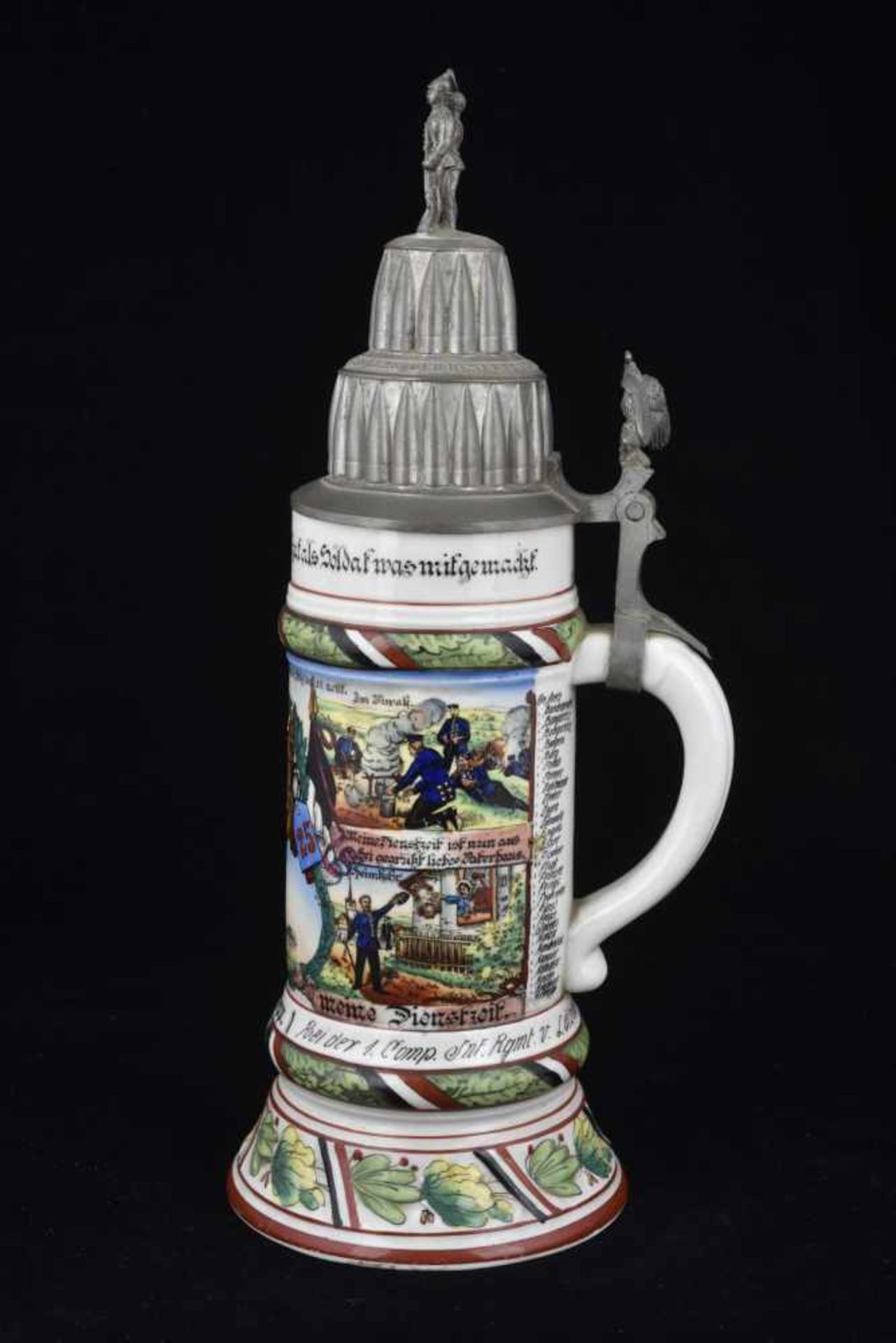 Chope de réserviste de l'Infanterie de Aachen Chope en porcelaine d'un demi-litre attribuée à : 1. - Bild 3 aus 4