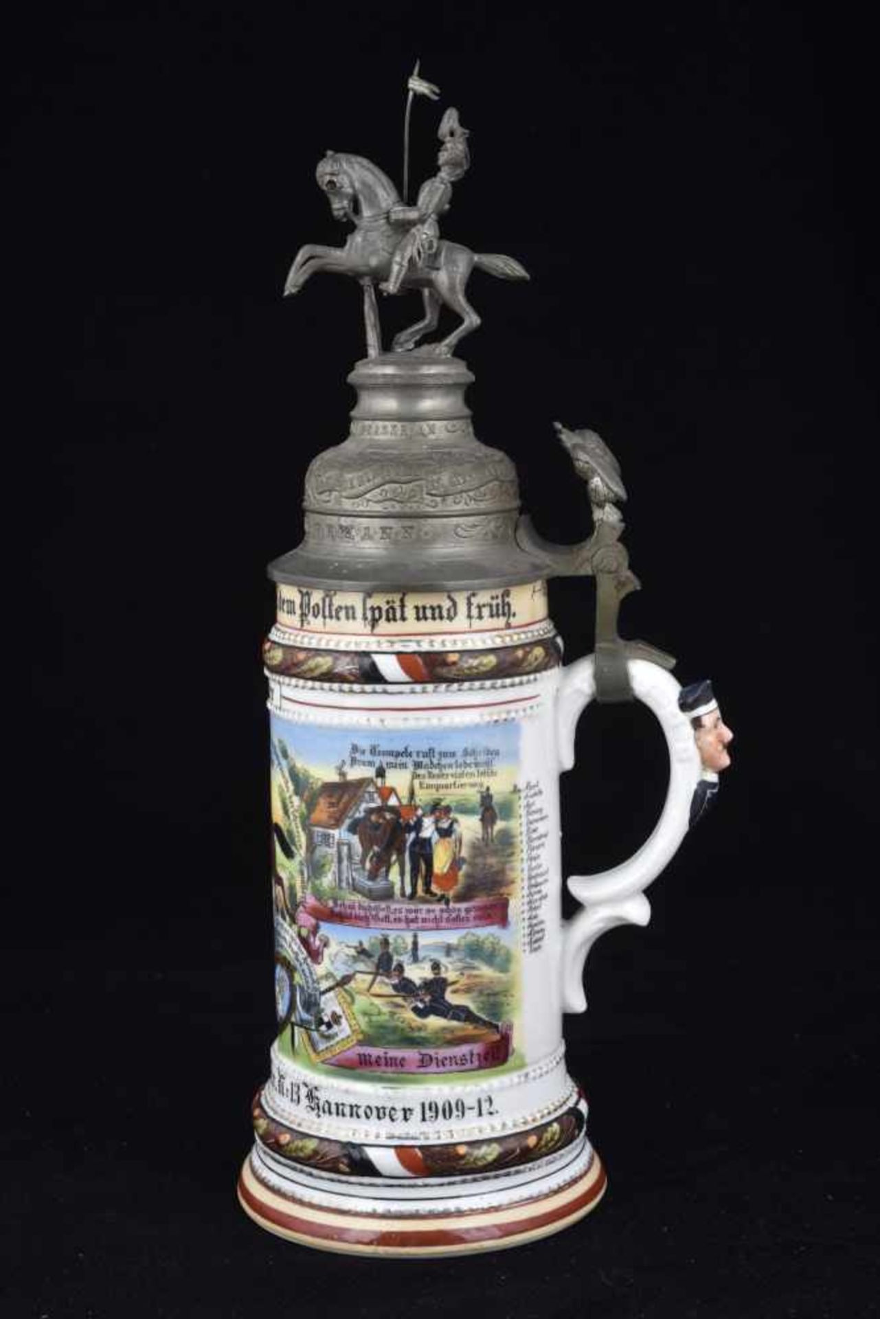 Chope de réserviste de la Cavalerie de Hanover Chope en porcelaine d'un demi-litre attribuée à : 4 - Bild 2 aus 4